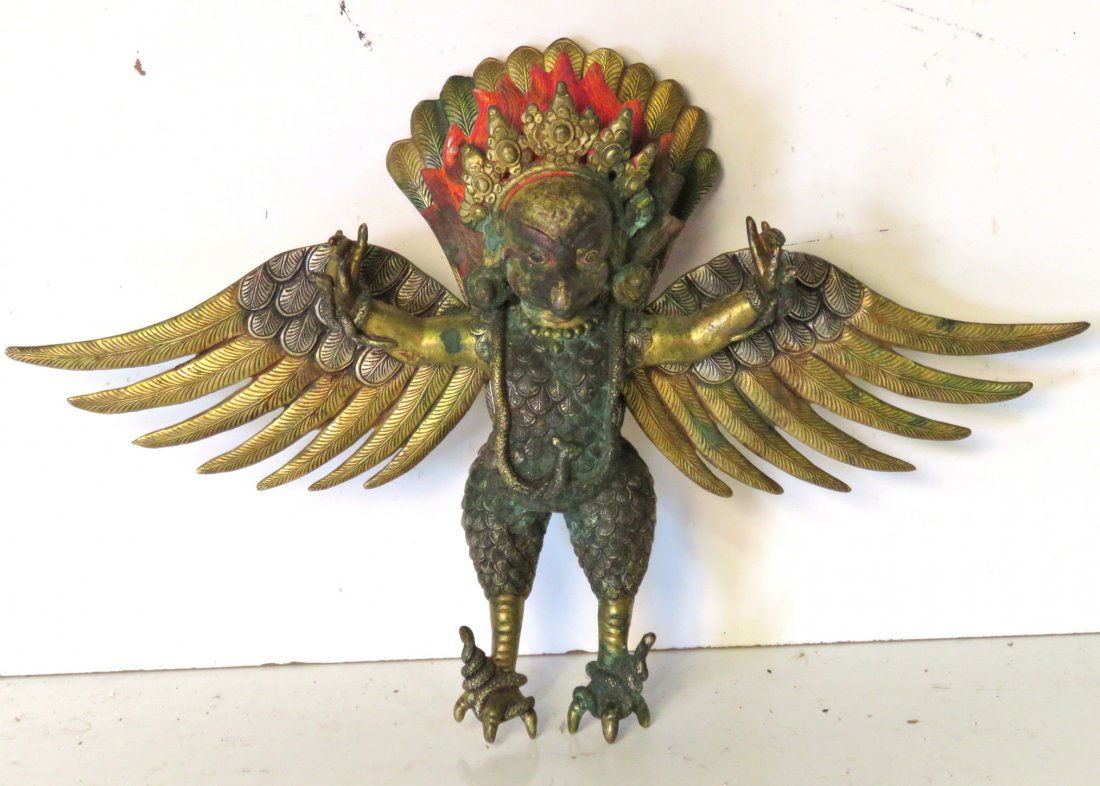 GILT BRONZE ASIAN GERUDA FIGURE (1 of 5)