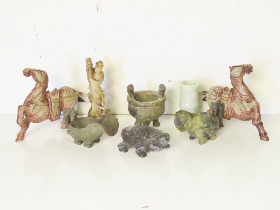 8 ASIAN CARVED STONE OBJECTS (1 of 10)