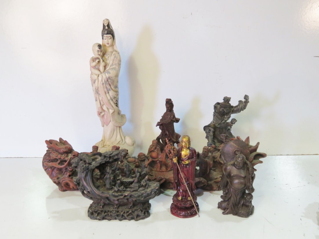 6 ASIAN RESIN FIGURES (1 of 10)