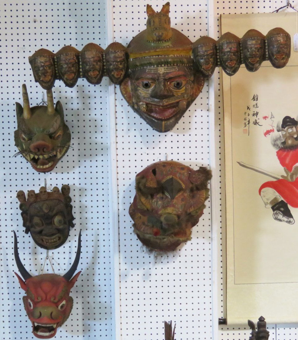 5 ASIAN TRIBAL MASKS (1 of 6)