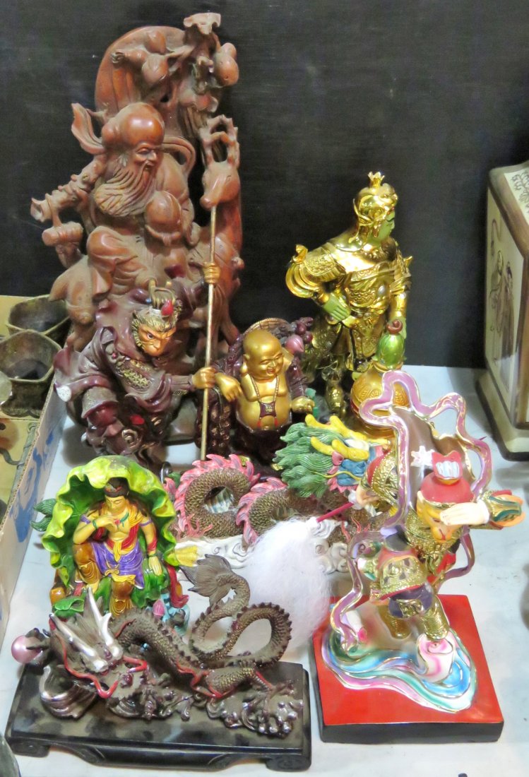 9 ASIAN RESIN FIGURES (1 of 5)