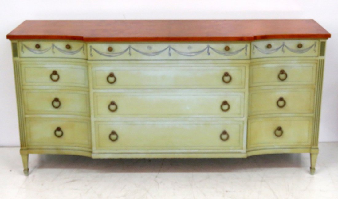 SCHMIEG & KOTZIAN PAINTED & GILT DRESSER (1 of 3)