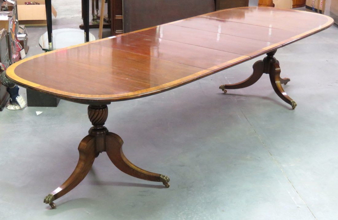 10 1/2" foot CUSTOM BANDED DINING TABLE (1 of 7)