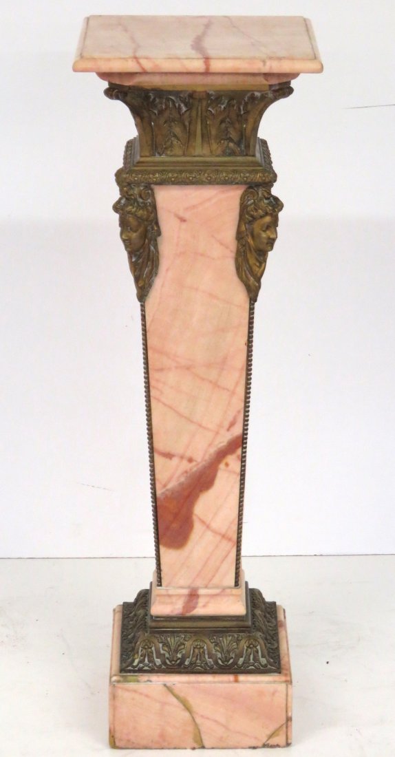 19th c. FRENCH BRONZE & MARBLE PEDESTAL (1 of 7)