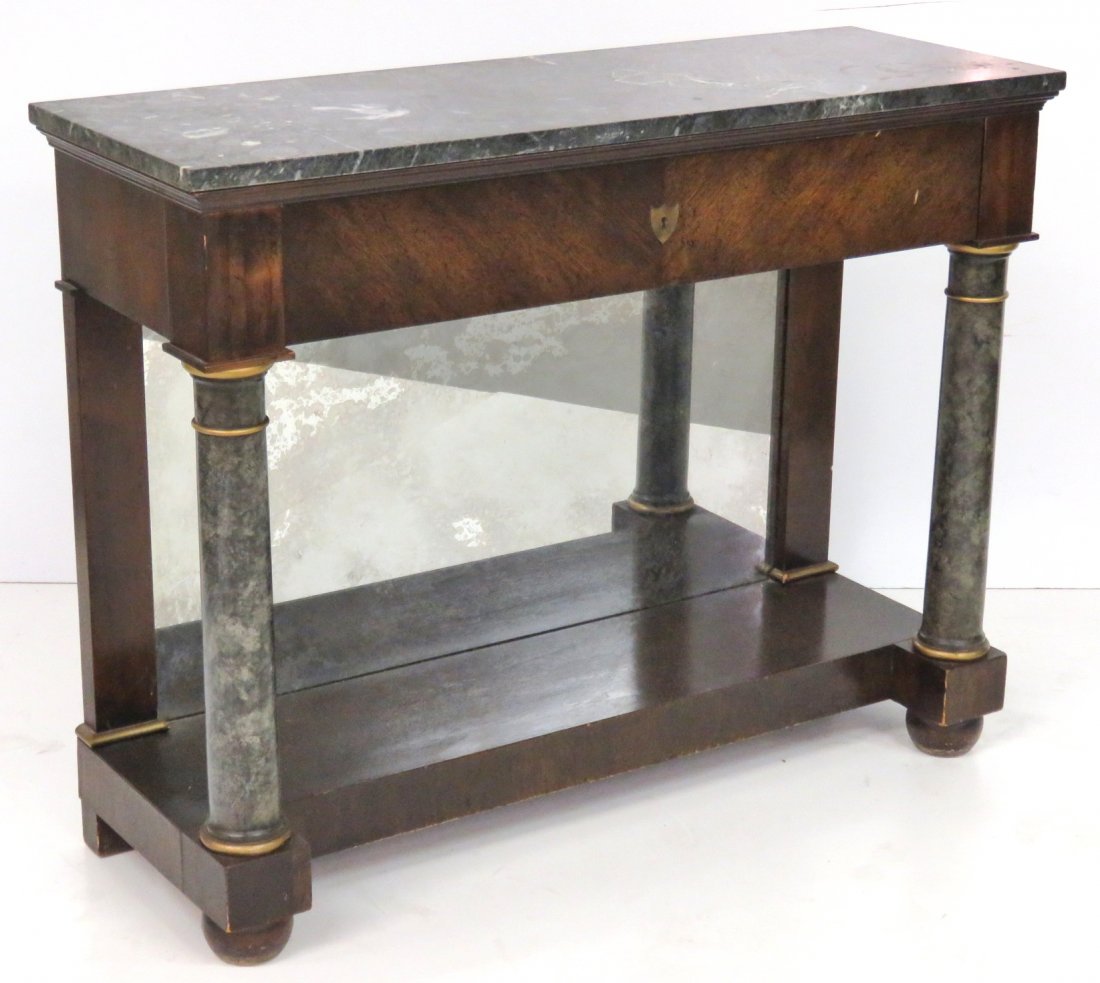 CUSTOM EMPIRE STYLE MARBLETOP CONSOLE (1 of 7)