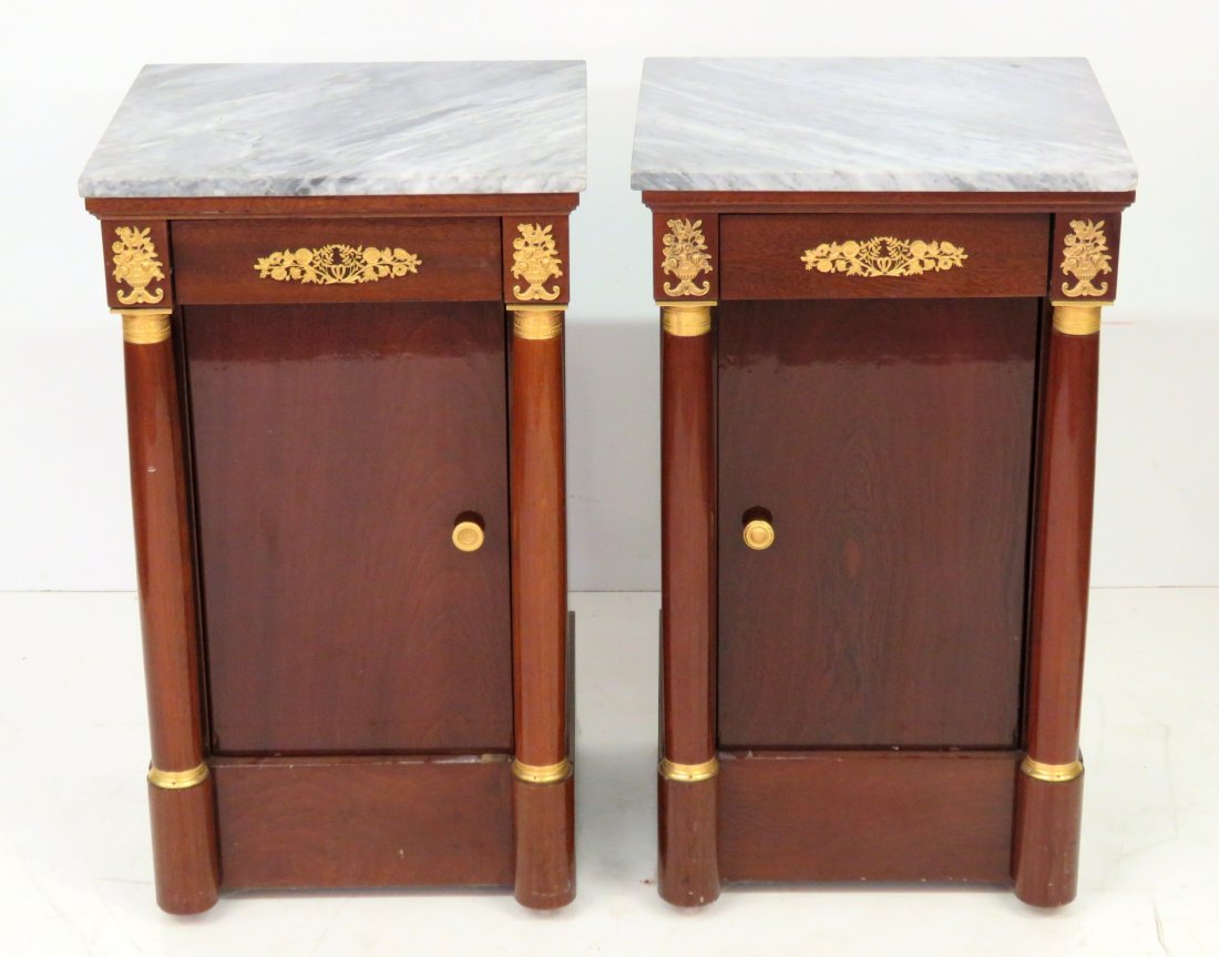 Pair EMPIRE STYLE BRONZE MOUNTED STANDS (1 of 3)