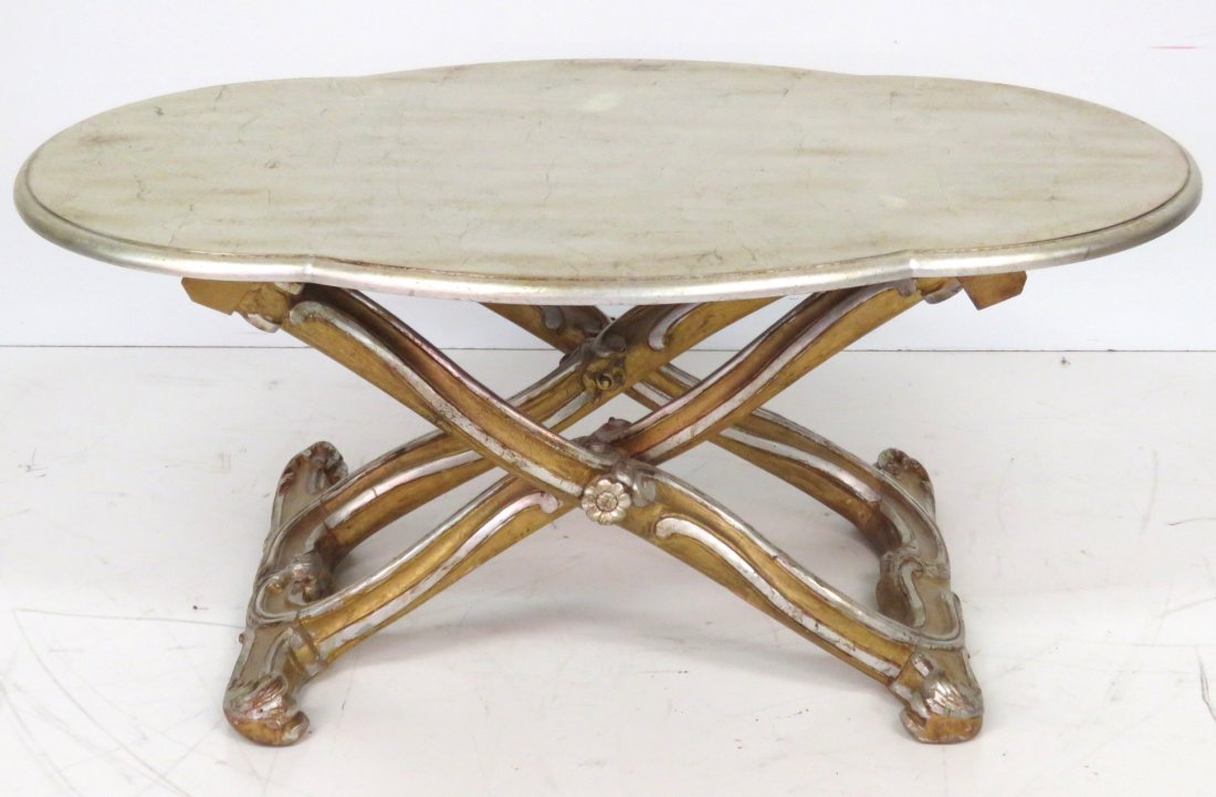 ITALIAN SILVER GILT WOOD COFFEE TABLE (1 of 3)