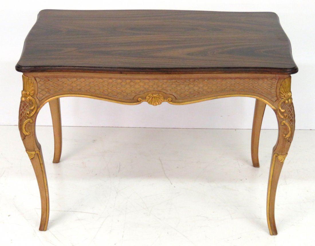 LOUIS XV STYLE ROSEWOOD & GILT CARVED TABLE (1 of 3)