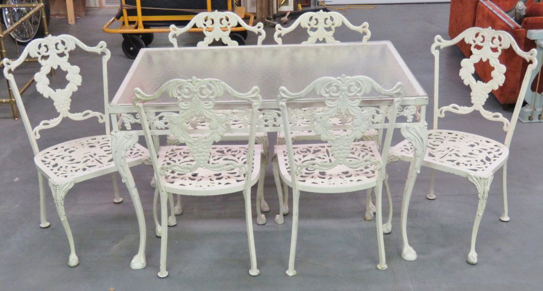 METAL PATIO SET TABLE & 6 CHAIRS (1 of 3)