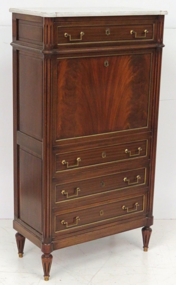 DIRECTOIRE STYLE MARBLETOP ABBATANT DESK (1 of 4)