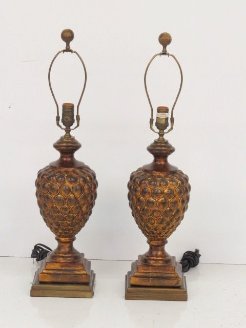 Pair DECORATIVE ACORN STYLE LAMPS (1 of 5)