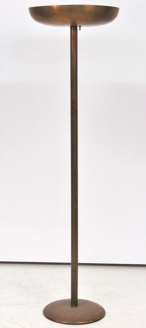 KURT VERSEN ART DECO COPPER & CHROME FLOOR LAMP (1 of 5)