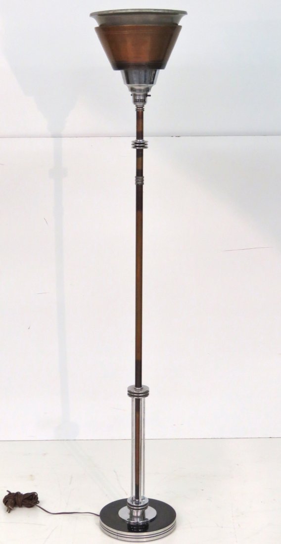 ART DECO BRASS TORCHIERE LAMP (1 of 3)