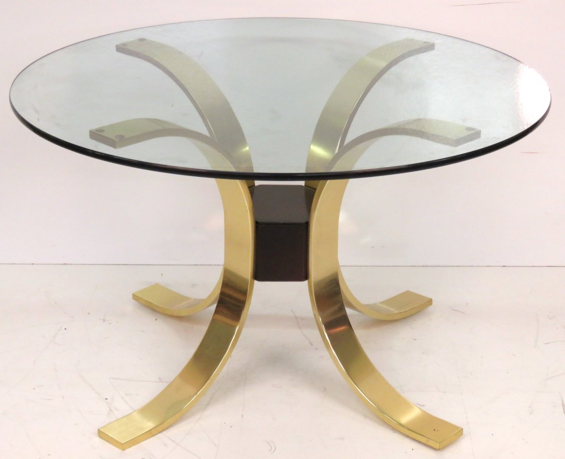 1970'S MODERN BRASS & GLASS DINING TABLE (1 of 3)
