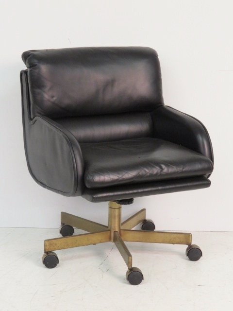 MODERN DUNBAR LEATHER SWIVEL DESK CHAIR (1 of 4)