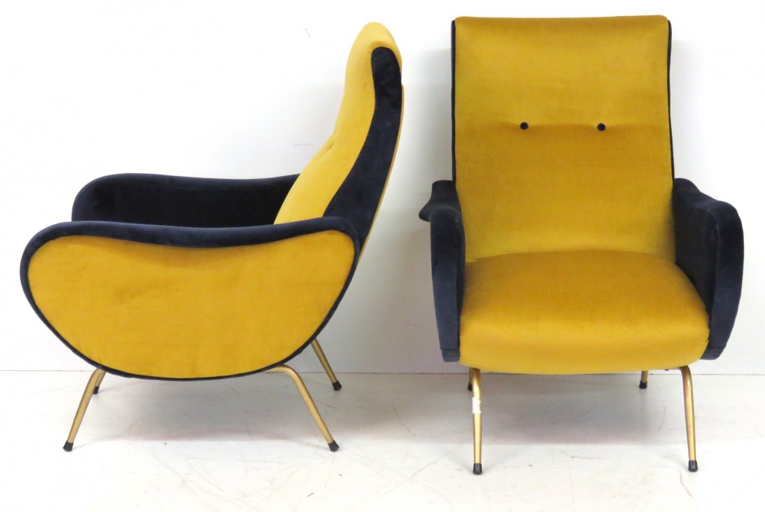 PAIR ITALIAN MODERN LOUNGE CHAIRS (1 of 1)