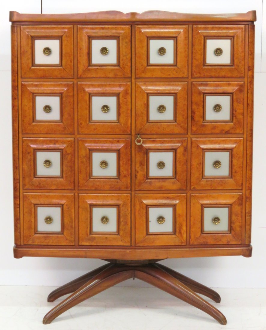 ITALIAN BURL WALNUT BAR CABINET attr. BUFFA (1 of 1)