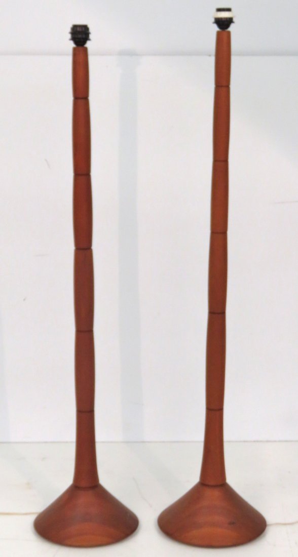 Pair MODERN TEAK FLOOR LAMPS (1 of 1)