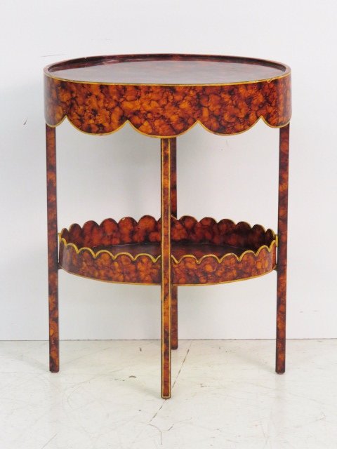 MODERN FAUX TORTOISE SHELL SIDE TABLE (1 of 1)