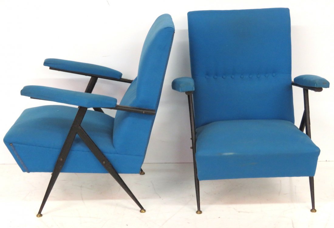 PAIR ITALIAN MODERN ARMCHAIRS (1 of 6)