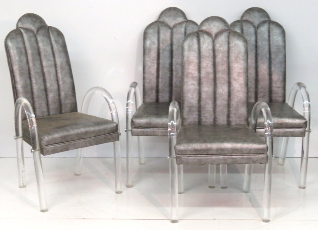 FOUR 1970'S LUCITE ARMCHAIRS (1 of 2)