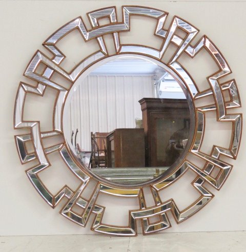 CONTEMPORARY ART DECO ROUND MIRROR (1 of 3)