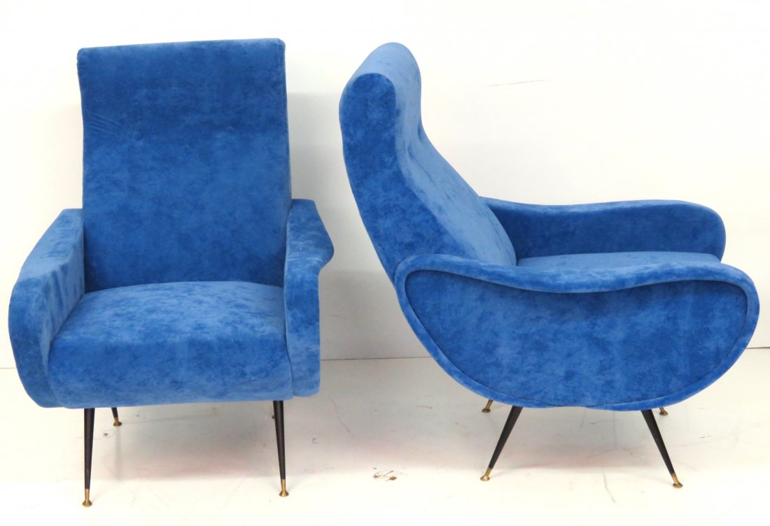 Pair ITALIAN MODERN STYLE LOUNGE CHAIRS (1 of 3)