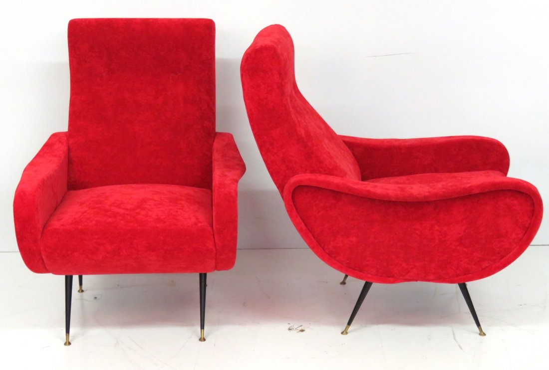Pair ITALIAN MODERN STYLE LOUNGE CHAIRS (1 of 3)