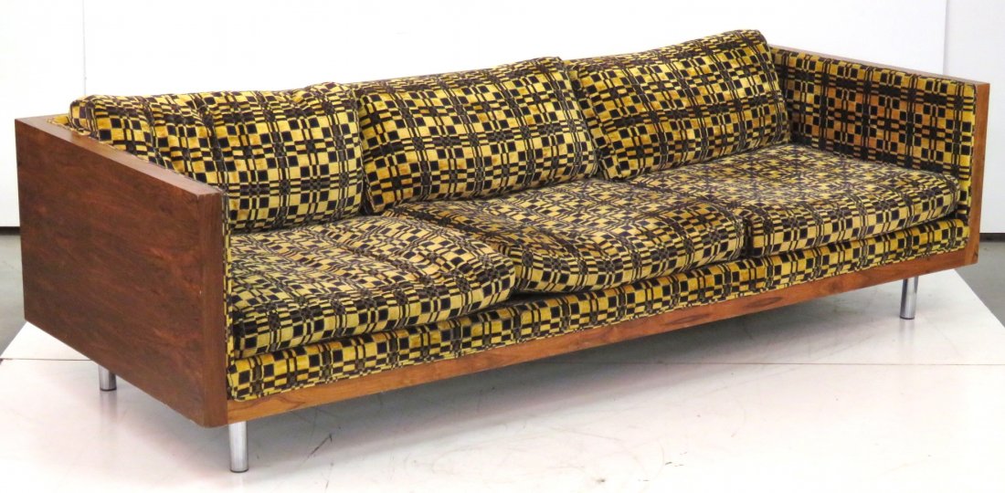 MID CENTURY MODERN ROSEWOOD & CHROME SOFA (1 of 3)