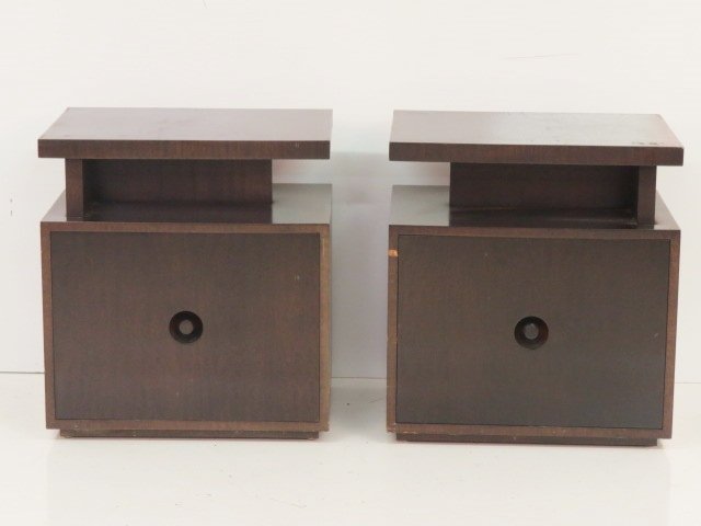 Pair CUBE FLOATING TOP NIGHTSTANDS: Cube nightstands. 26 1/4"h. x 24 1/4"w. x 18 1/4"d.