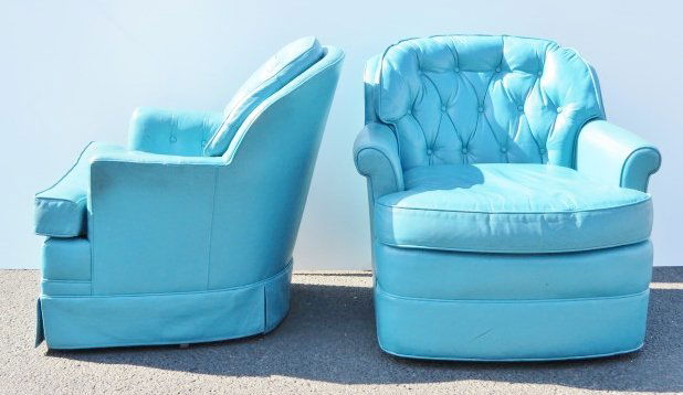 Pair BAUGHMAN STYLE TUFTED LOUNGE CHAIRS (1 of 4)