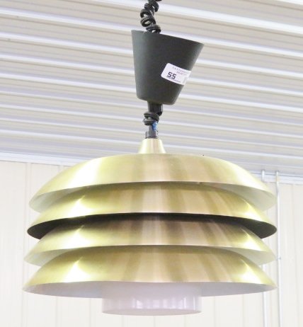 MODERN SPACE AGE STACKED DOME CHANDELIER: Stacked dome. 32"h.