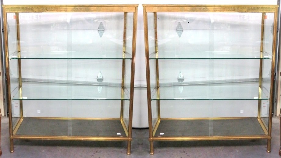 Pair FRENCH BRONZE & GLASS DISPLAY SHOWCASES (1 of 5)