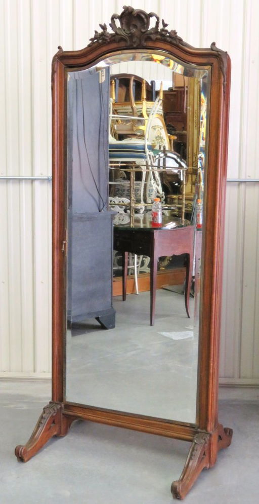 Miroir Brot Walnut Trifold Cheval Mirror
