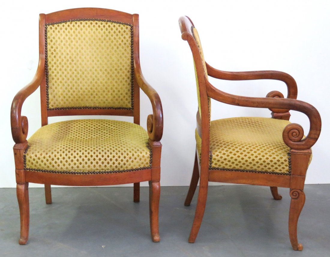PAIR FRENCH EMPIRE STYLE FAUTEUILS (1 of 5)