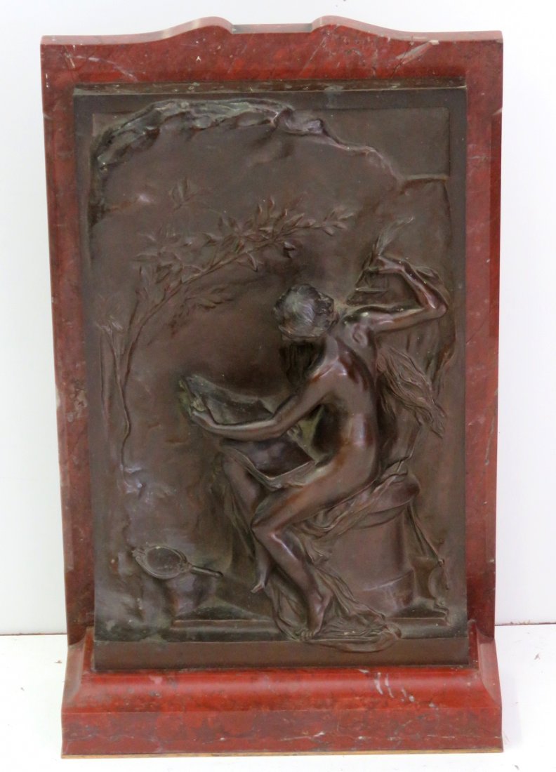 HENRI CHAPU BRONZE PLAQUE ON MARBLE (1 of 9)