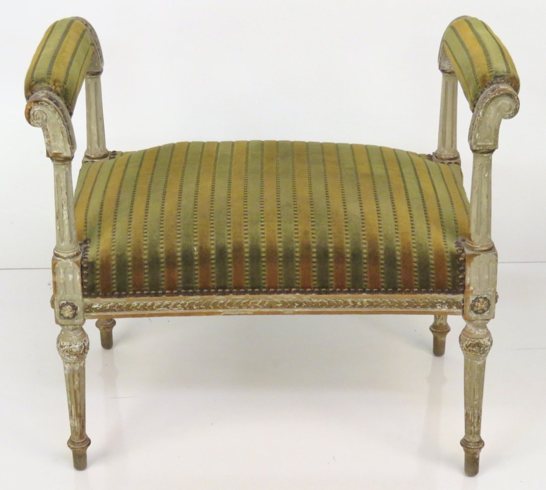 ANTIQUE LOUIS XVI STYLE PAINTED STOOL (1 of 3)