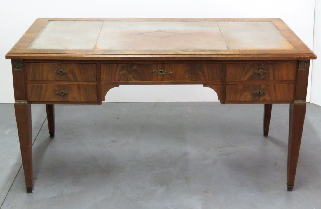 ANTIQUE FRENCH NEOCLASSICAL STYLE LEATHERTOP BUREAUPLAT (1 of 7)