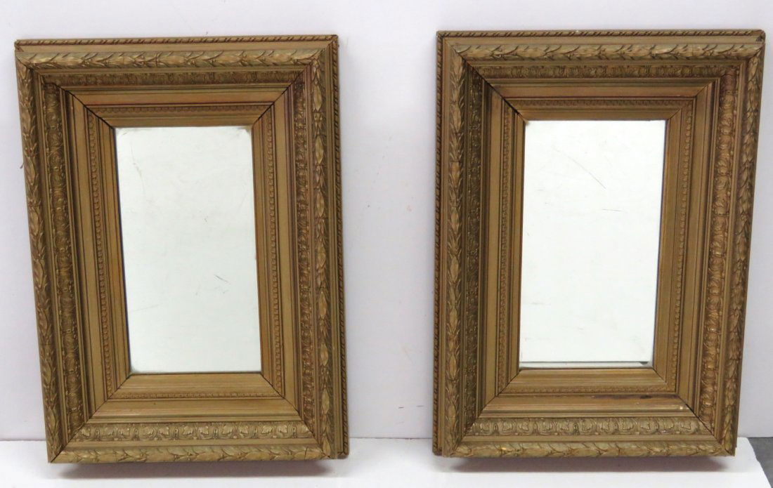 PAIR 19TH c. GOLD FRAMED MIRRORS (1 of 4)