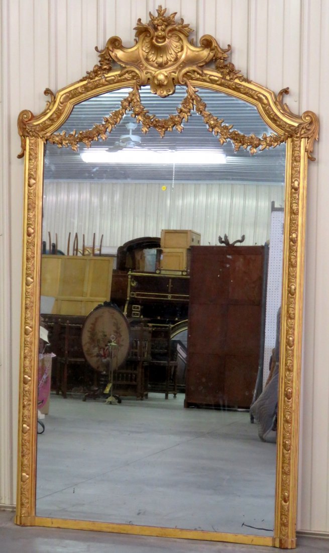 ANTIQUE FRENCH 91''X 53'' GILT PIER MIRROR (1 of 5)