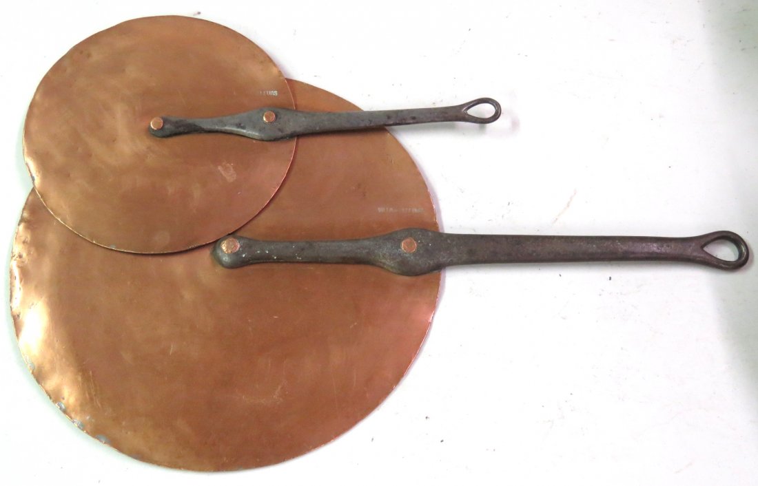 2 FRENCH VILLA DES FLEURS COPPER PAN COVERS (1 of 3)