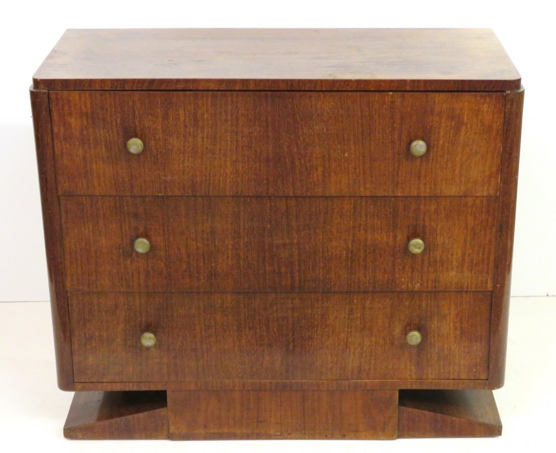FRENCH ART DECO 3 DRAWER CHEST (1 of 3)