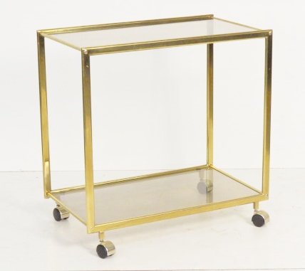 ITALIAN BRASS & GLASS BAR CART (1 of 2)