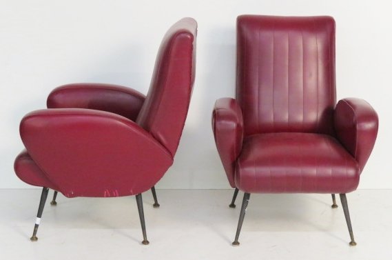 Pair GIO PONTI STYLE DECO LADIES LOUNGE CHAIRS (1 of 5)