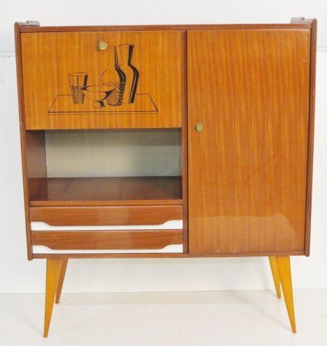 ITALIAN TAPERED LEG BAR CABINET (1 of 4)