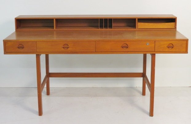 JENS QUISTGAARD FOR LOVIG DANISH TEAK FLIP TOP DESK (1 of 7)