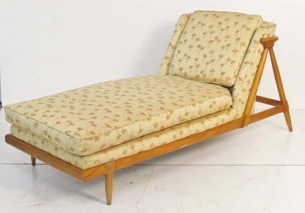 TOMLINSON SOPHISTICATE CHAISE LOUNGE: Floral upholstery. 33"h. x 68"w. x 31"d.