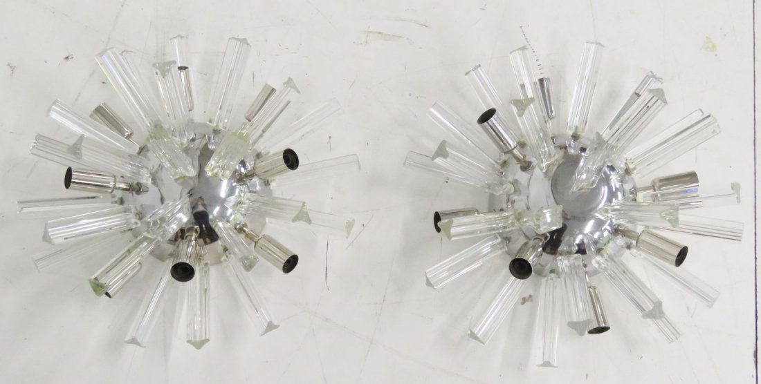 CHROME & GLASS SPUTNIK STARBURST SCONCES (1 of 4)