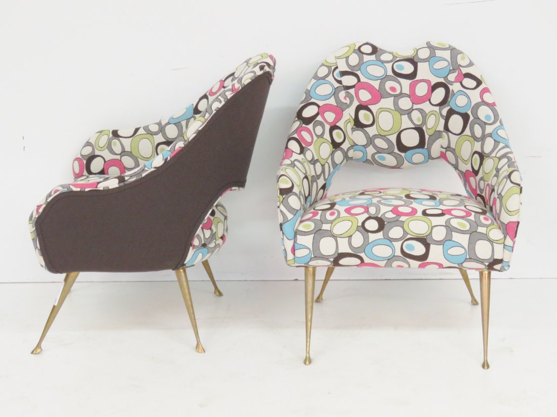 Pair ITALIAN MODERN BRASS LEG CHILDRENS CHAIRS (1 of 3)