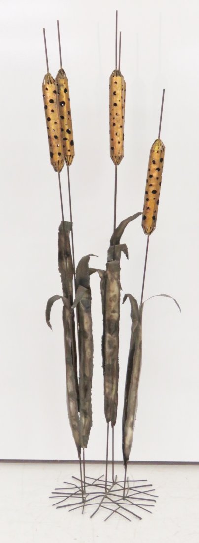 CURTIS JERE STYLE 77" METAL WILLOW SCULPTURE: Unsigned. Welded and burnished metal. 77 1/2"h.